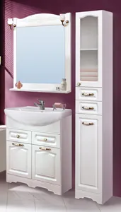 Шкаф зеркальный Классика 600 с подсветкой (ольха белая) Vako [12266]