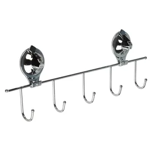 Крючки настенные на планке 5 шт. на присоске (Air-lock) UI-1004 [101117]