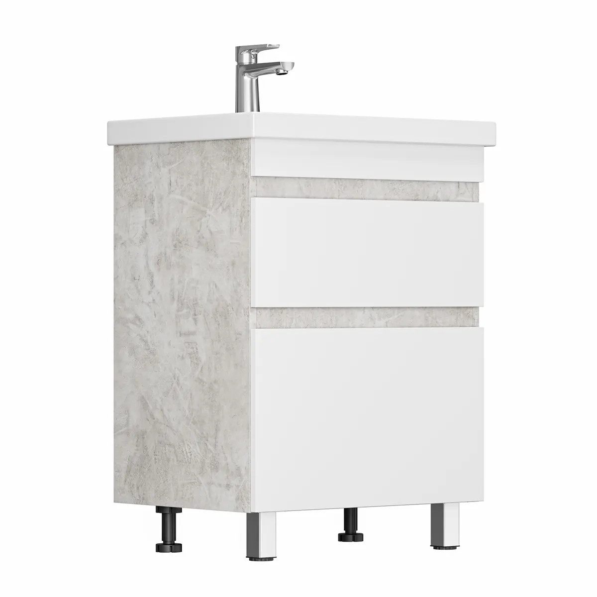 Тумба Кассандра для умывальника COMO 60 (слейт) (2 ящика) GRADEONIKA