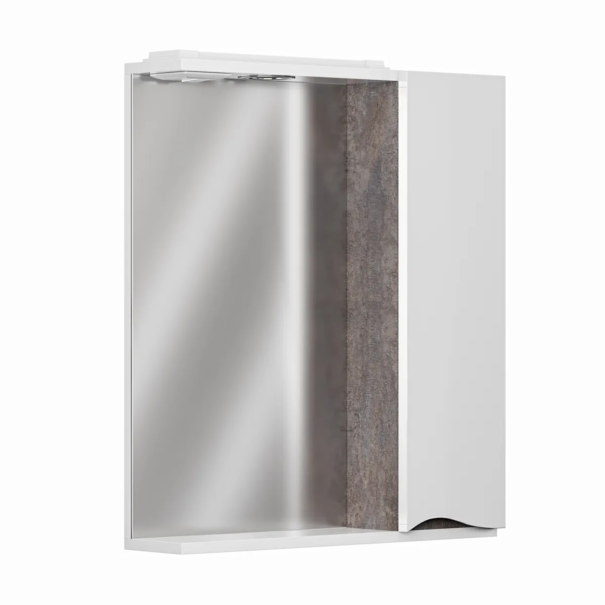 Шкаф зеркальный Афродита 60 с подсветкой цемент, правый GRADEONIKA