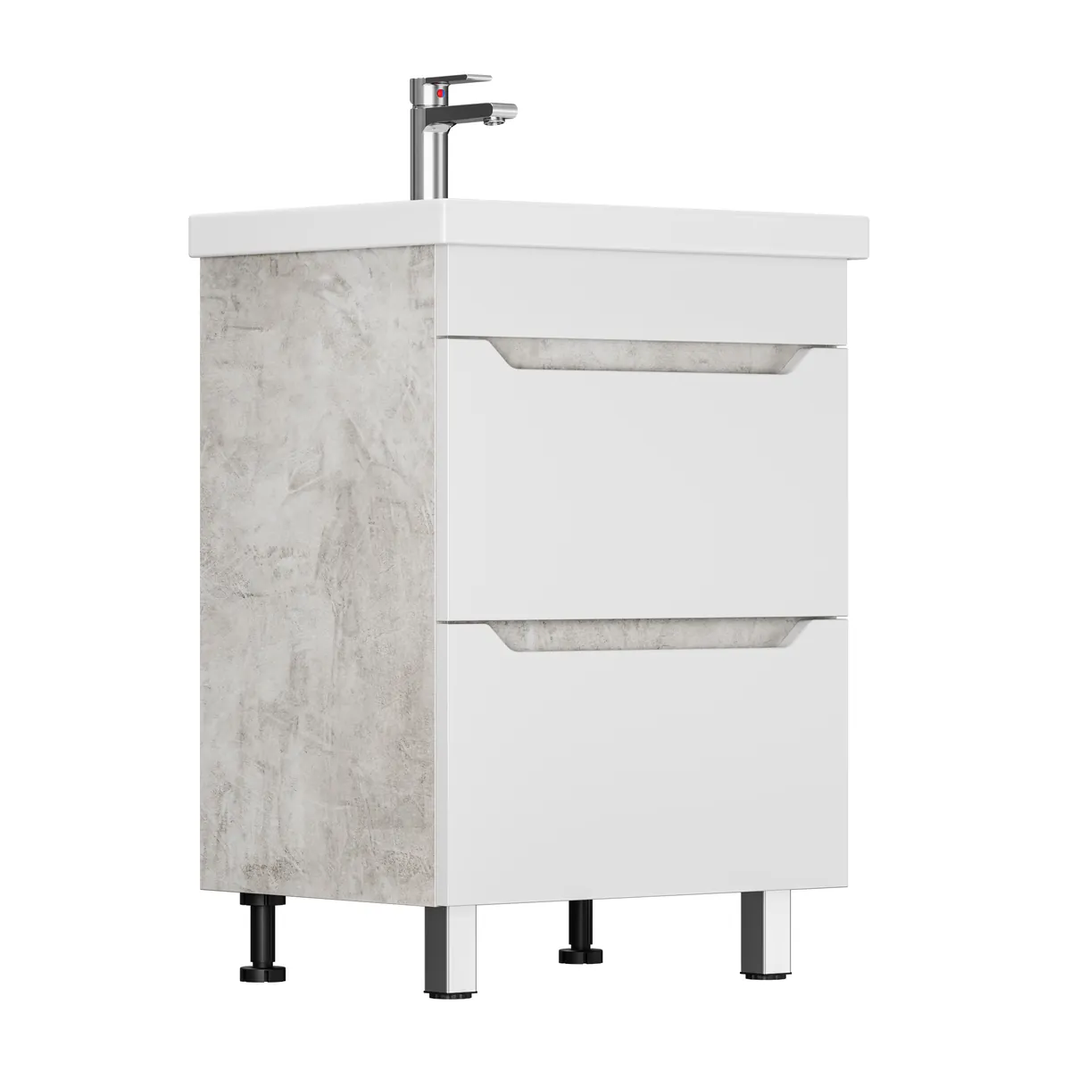 Тумба Феникс для умывальника СОМO 60 слейт 2 ящ. с  шар. нап. 350 мм с доводчиком  GRADEONIKA