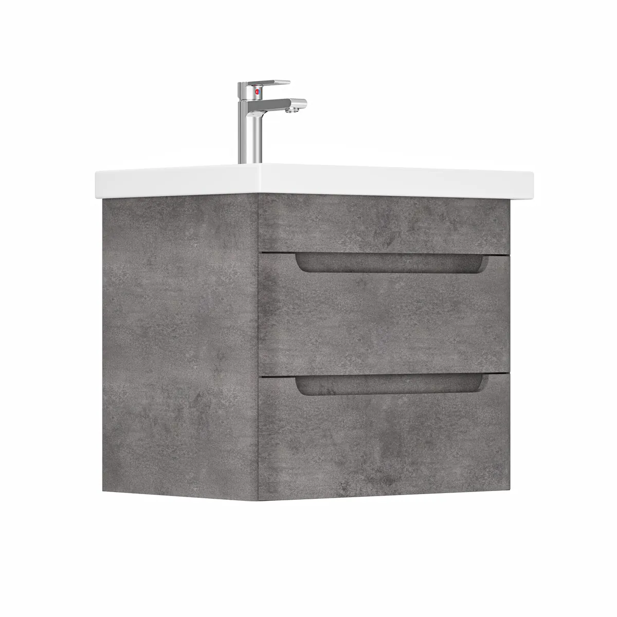 Тумба Пегас для умывальника COMO 60 бетон темный подвесная GRADEONIKA