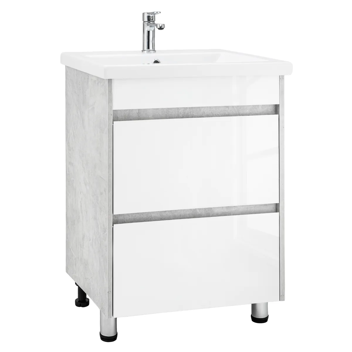 Тумба Зефир для умывальника COMO 60 2 ящ. слейт GRADEONIKA