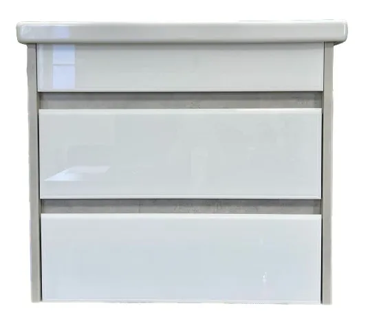 Тумба Зефир для умывальника COMO 60 2 ящ. слейт подвесная GRADEONIKA