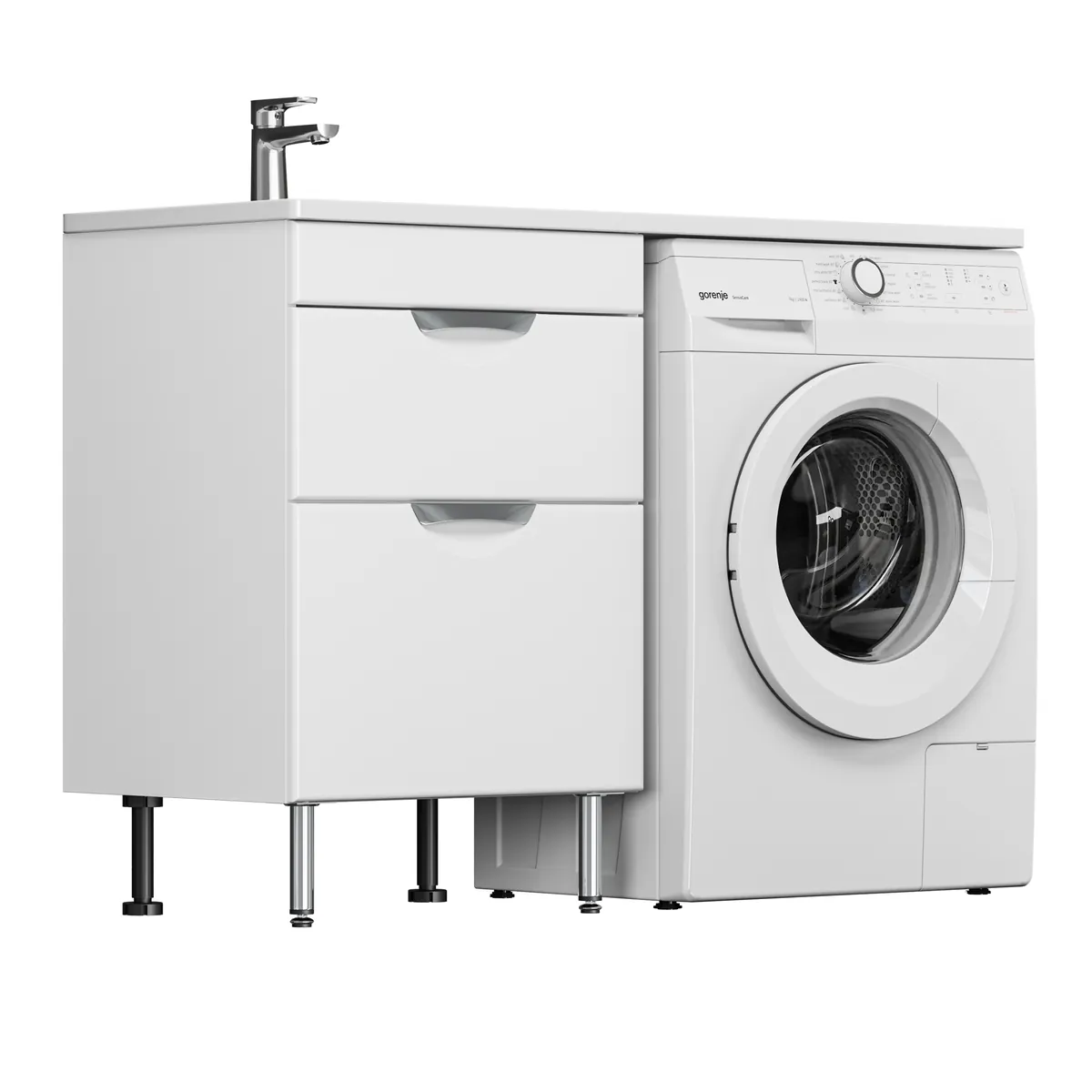 Тумба Аура для умывальника Марсал/Даллас 120 (2 ящика, универсальная) GRADEONIKA