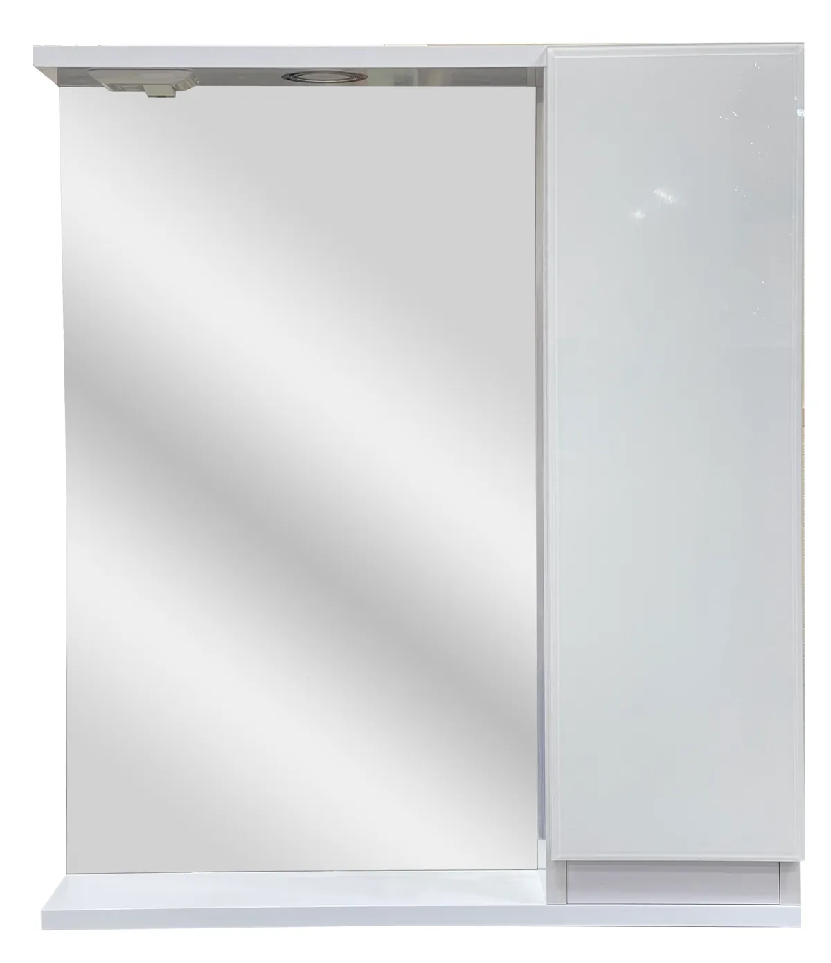 Шкаф зеркальный Зефир 600 с подсветкой, белый, прав. GRADEONIKA