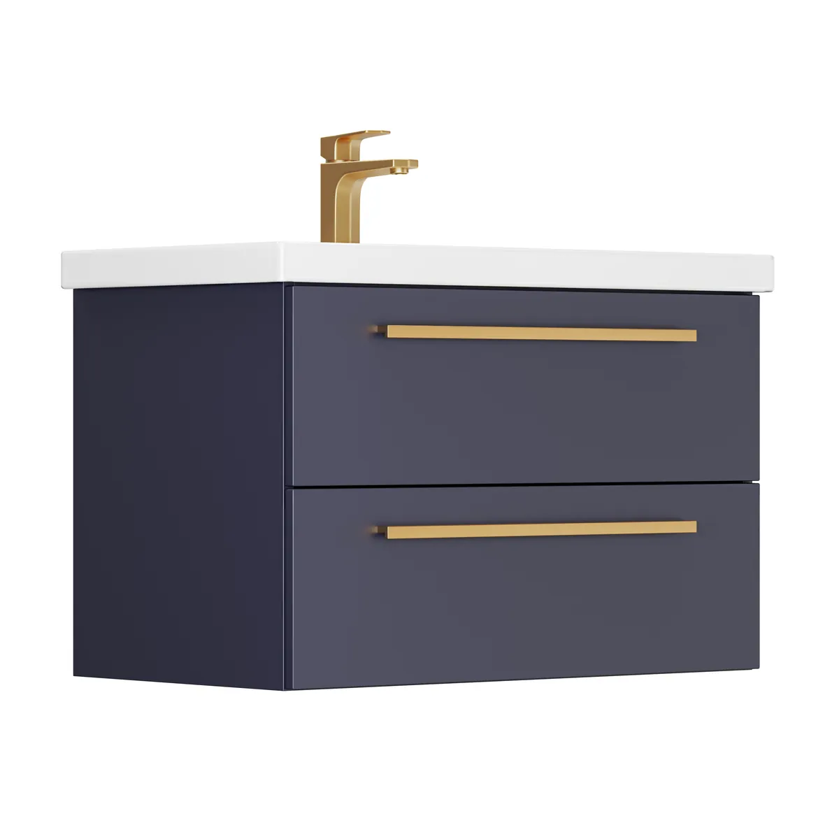 Тумба Калипсо для умывальника COMO 80 черника 2 ящика подвесная GRADEONIKA