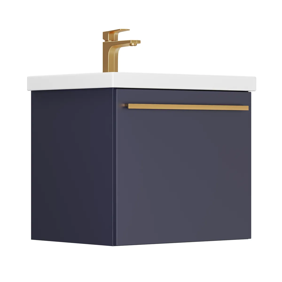 Тумба Калипсо для умывальника COMO 60 черника скрытый ящик подвесная GRADEONIKA