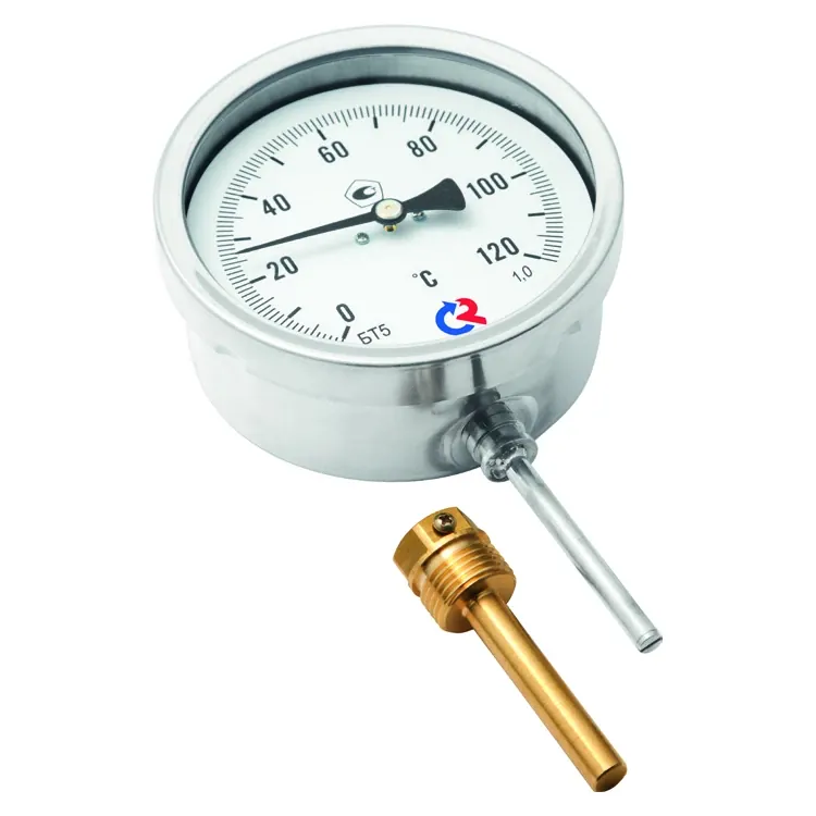 Термометр БТ-52 D100 с радиальным подключением, G1/2, L= 64, 0...120 (класс точности 1,5) (Росма)