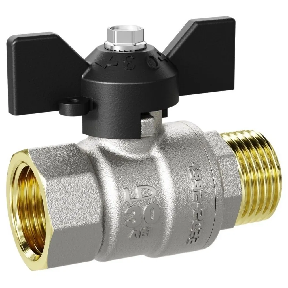 Кран шаровой Ду 25 ВН.-НАР. бабочка LD Pride 47.25.В-Н.Б