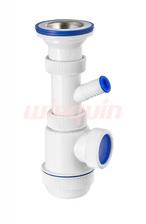 Сифон универсальный 40x40 с отвод. для с/м, удлин. патрубок WirQuin [30980674] thumbnail