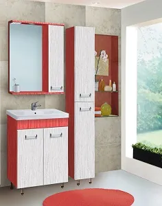 Шкаф зеркальный Титан 600 с подсветкой, правый (красный) Vako [11533] thumbnail