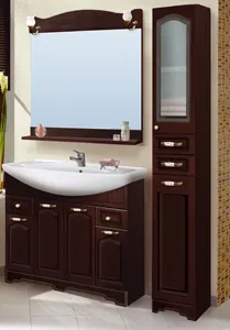 Шкаф зеркальный Классика 1000 с подсветкой (венге) Vako [11511] thumbnail