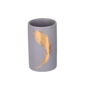 Стакан для зубных щёток керамика Феникс серый B4230-2 [15392] thumbnail