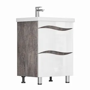 Тумба Афродита для умывальника  COMO 60 (2 ящика) цемент GRADEONIKA