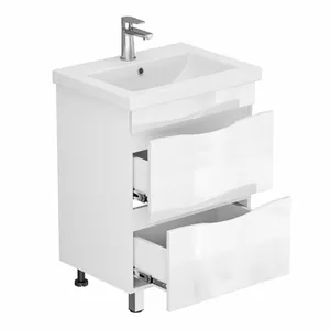Тумба Океан для умывальника СОМO 60 белая, 2 ящ., с  шар. нап. 350 мм с доводчиком GRADEONIKA thumbnail