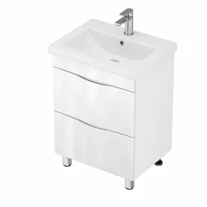 Тумба Океан для умывальника СОМO 60 белая, 2 ящ., с  шар. нап. 350 мм с доводчиком GRADEONIKA thumbnail