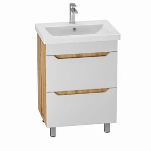 Тумба Феникс для умывальника СОМO 60 дуб вотан 2 ящ. с  шар. нап. 350 мм с доводчиком  GRADEONIKA thumbnail