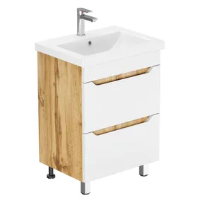 Тумба Феникс для умывальника СОМO 60 дуб вотан 2 ящ. с  шар. нап. 350 мм с доводчиком  GRADEONIKA thumbnail