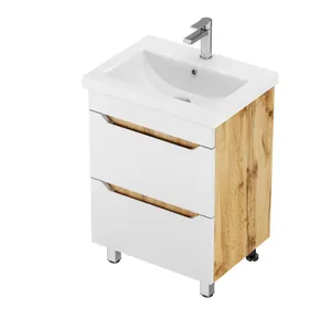 Тумба Феникс для умывальника СОМO 60 дуб вотан 2 ящ. с  шар. нап. 350 мм с доводчиком  GRADEONIKA thumbnail