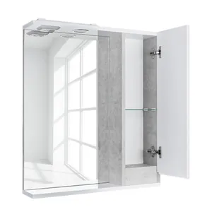 Шкаф зеркальный Зефир 600 с подсветкой, слейт, прав. GRADEONIKA thumbnail