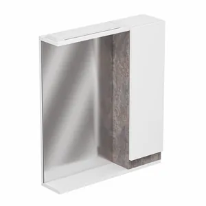 Шкаф зеркальный Кассандра 600 с подсветкой, прав. (цемент) GRADEONIKA thumbnail