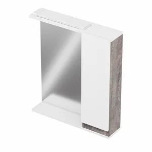 Шкаф зеркальный Кассандра 600 с подсветкой, прав. (цемент) GRADEONIKA thumbnail