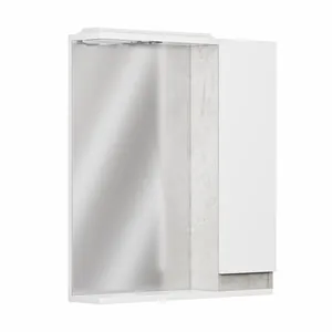 Шкаф зеркальный Кассандра 600 с подсветкой, прав. (слейт) GRADEONIKA thumbnail