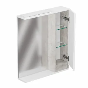 Шкаф зеркальный Кассандра 600 с подсветкой, прав. (слейт) GRADEONIKA thumbnail