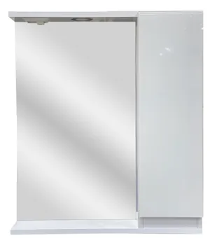 Шкаф зеркальный Зефир 600 с подсветкой, белый, прав. GRADEONIKA thumbnail