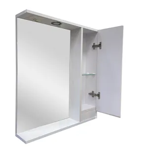 Шкаф зеркальный Зефир 600 с подсветкой, белый, прав. GRADEONIKA thumbnail