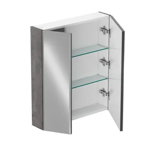 Шкаф зеркальный Пегас 600 бетон темный GRADEONIKA thumbnail