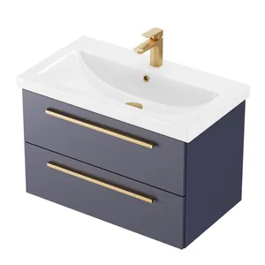 Тумба Калипсо для умывальника COMO 80 черника 2 ящика подвесная GRADEONIKA thumbnail