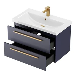 Тумба Калипсо для умывальника COMO 80 черника 2 ящика подвесная GRADEONIKA thumbnail