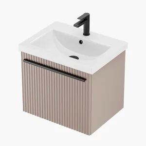 Тумба Пандора для умывальника COMO 60 тортора скрытый ящик, подвесная, ручка черная матовая GRADEONIKA thumbnail