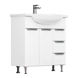 Тумба Аура с умывальником 80 (3 ящика) GRADEONIKA