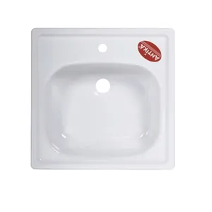 Мойка стальная эмалированная (500х500) ANTIKA Белая орхидея с кронштейном АМС-51101