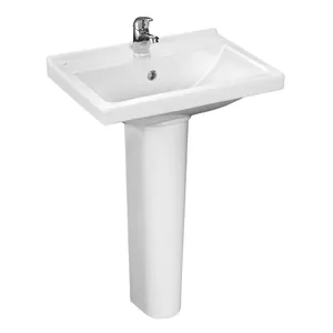 Умывальник с пьедесталом Santeri Визит (550x400x200 мм, белый, с переливом) thumbnail